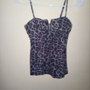Leopard Print Spaghetti Strap Top